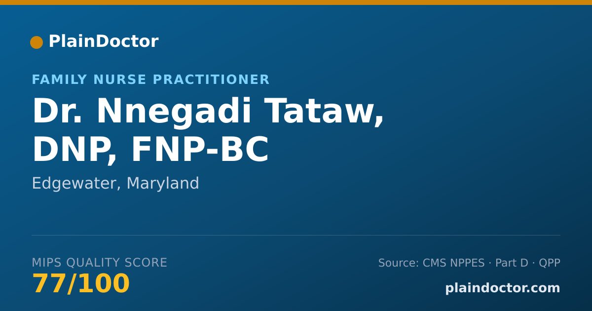 Shareable card for Nnegadi Tataw, DNP, FNP-BC - Family Nurse Practitioner, Edgewater, MD