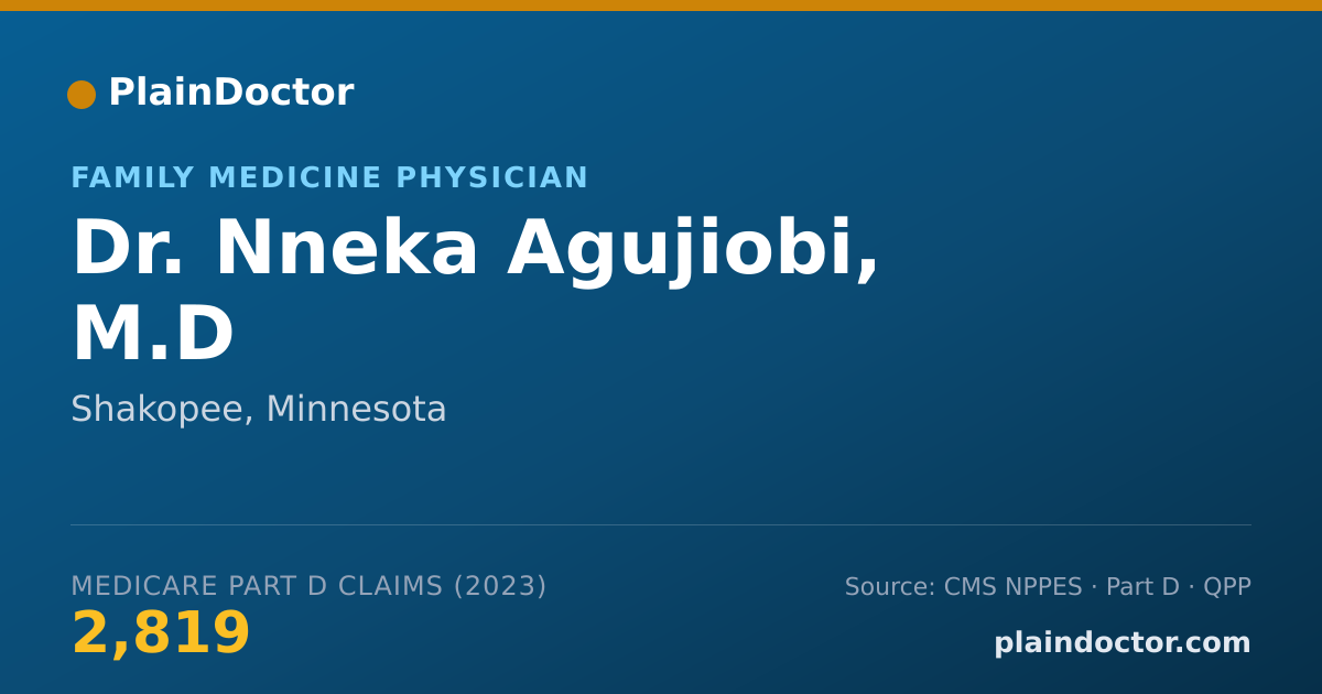 Shareable card for Nneka Agujiobi, M.D - Family Medicine Physician, Shakopee, MN
