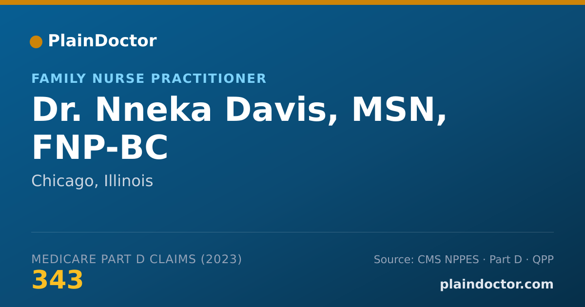Shareable card for Nneka Davis, MSN, FNP-BC - Family Nurse Practitioner, Chicago, IL