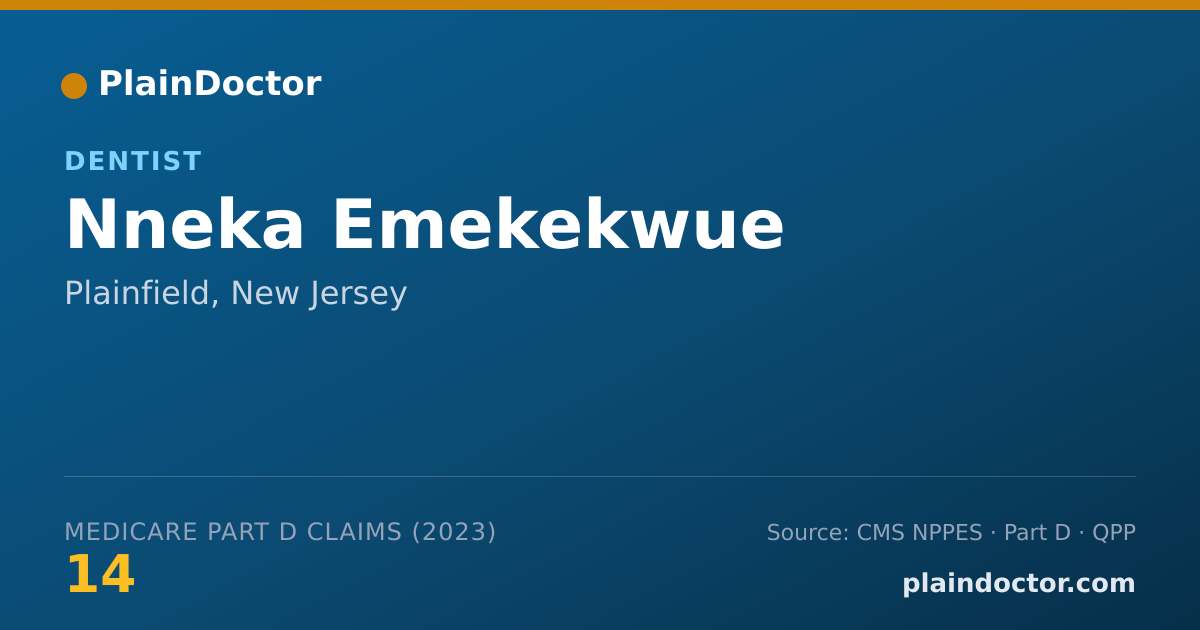 Shareable card for Nneka Emekekwue - Dentist, Plainfield, NJ