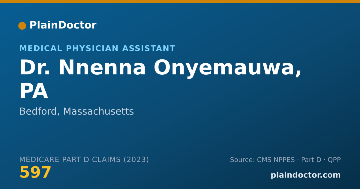 Shareable card for Nnenna Onyemauwa, PA - Medical Physician Assistant, Bedford, MA