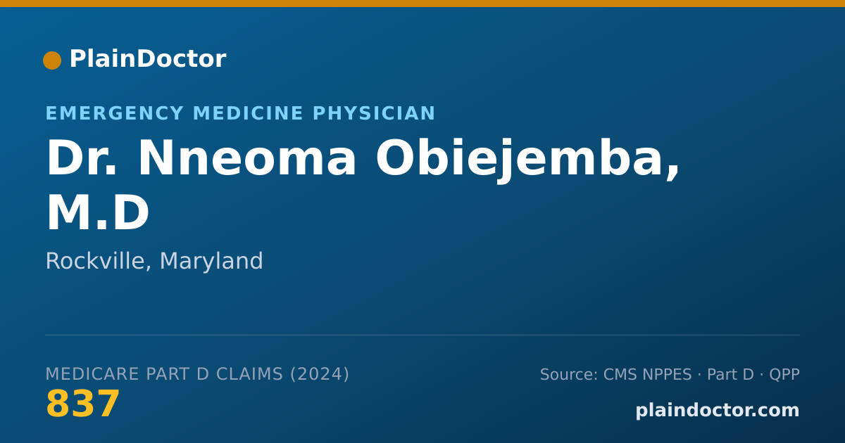 Shareable card for Nneoma Obiejemba, M.D - Emergency Medicine Physician, Rockville, MD