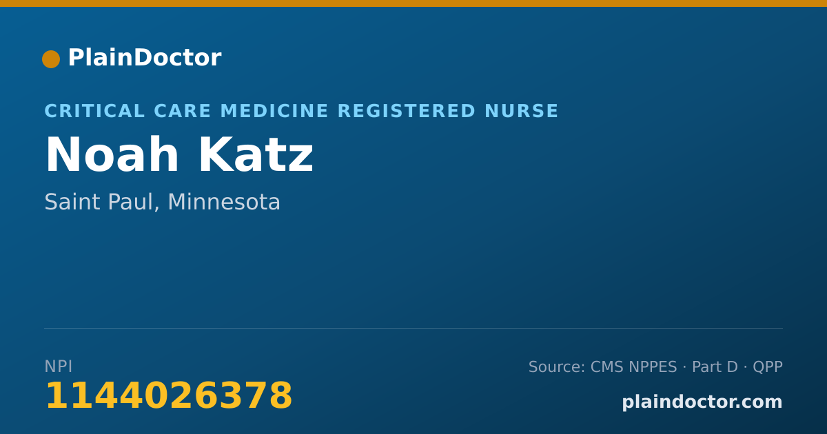 Shareable card for Noah Katz - Critical Care Medicine Registered Nurse, Saint Paul, MN