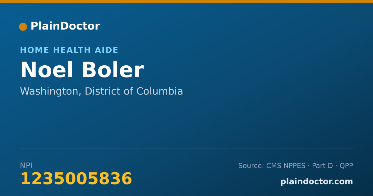 Shareable card for Noel Boler - Home Health Aide, Washington, DC