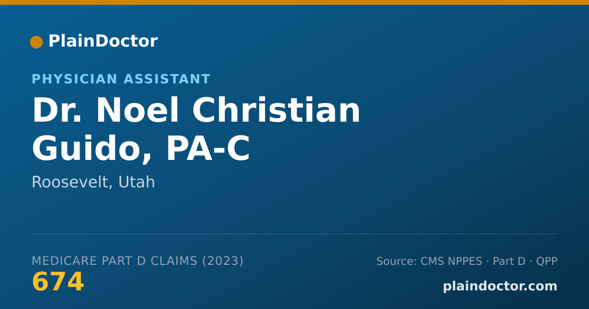 Shareable card for Noel Christian Guido, PA-C - Physician Assistant, Roosevelt, UT