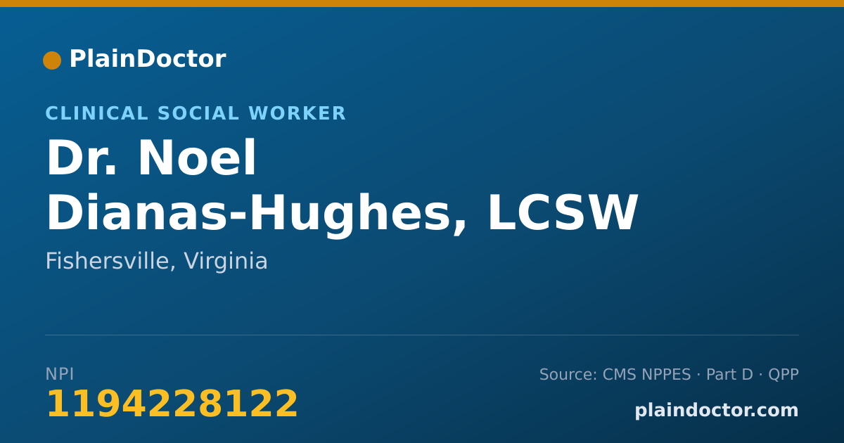 Shareable card for Noel Dianas-Hughes, LCSW - Clinical Social Worker, Fishersville, VA