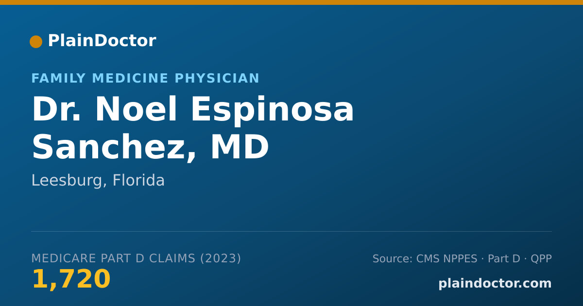 Shareable card for Noel Espinosa Sanchez, MD - Family Medicine Physician, Leesburg, FL