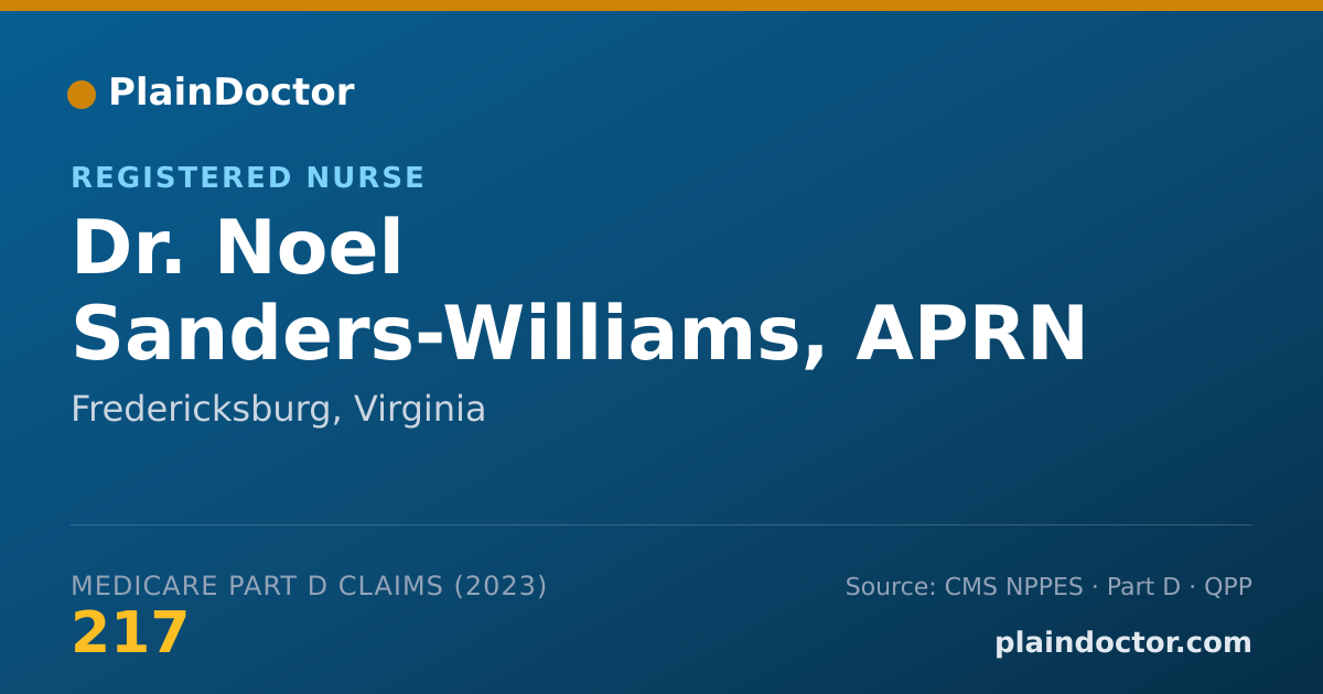 Shareable card for Noel Sanders-Williams, APRN - Registered Nurse, Fredericksburg, VA
