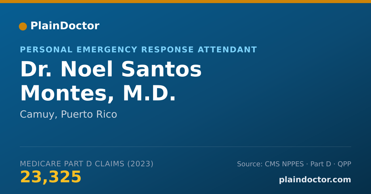 Shareable card for Noel Santos Montes, M.D. - Personal Emergency Response Attendant, Camuy, PR