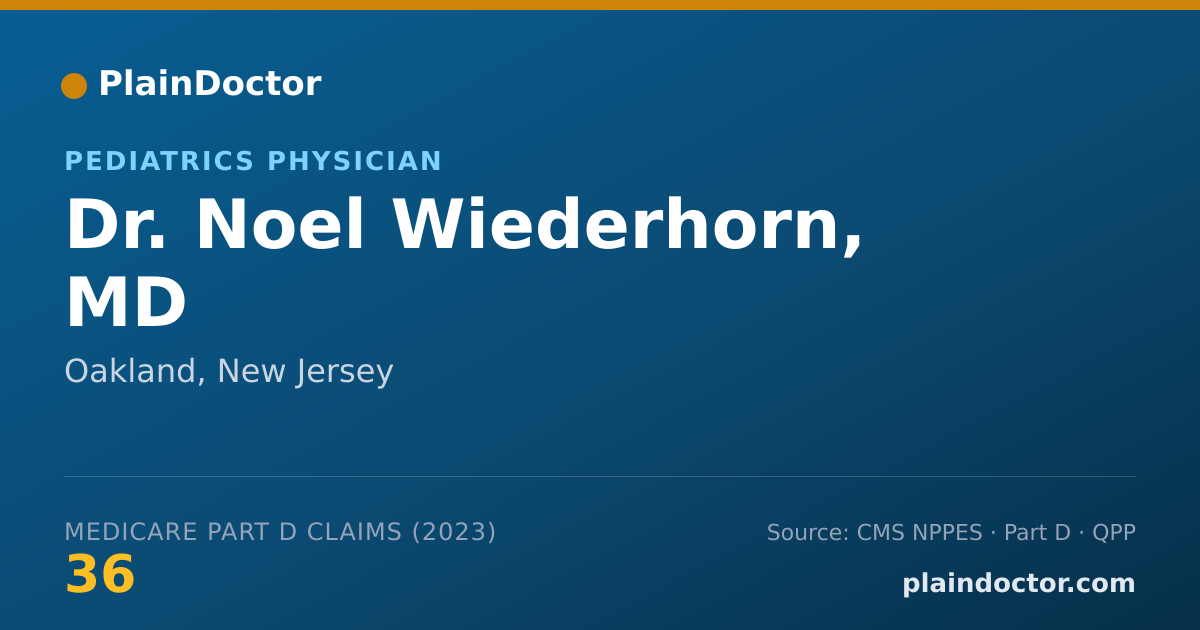 Shareable card for Noel Wiederhorn, MD - Pediatrics Physician, Oakland, NJ