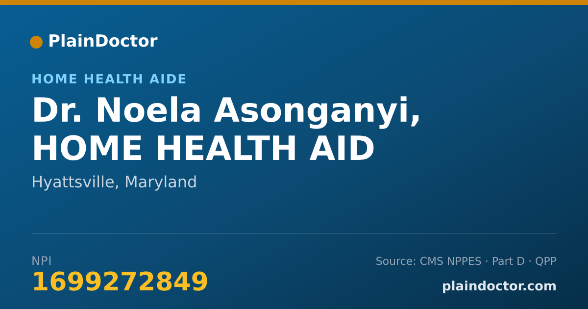 Shareable card for Noela Asonganyi, HOME HEALTH AID - Home Health Aide, Hyattsville, MD