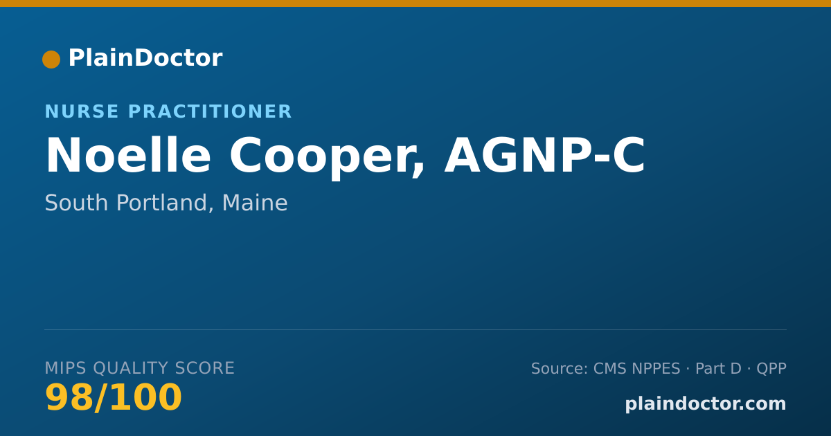 Shareable card for Noelle Cooper, AGNP-C - Nurse Practitioner, South Portland, ME