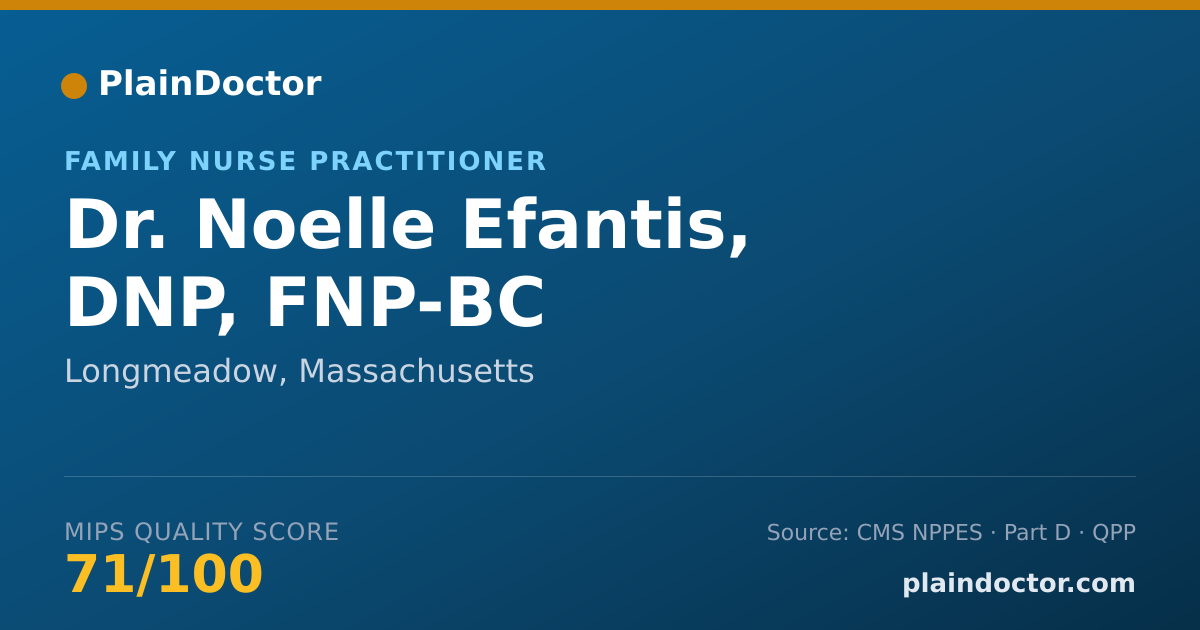 Shareable card for Noelle Efantis, DNP, FNP-BC - Family Nurse Practitioner, Longmeadow, MA