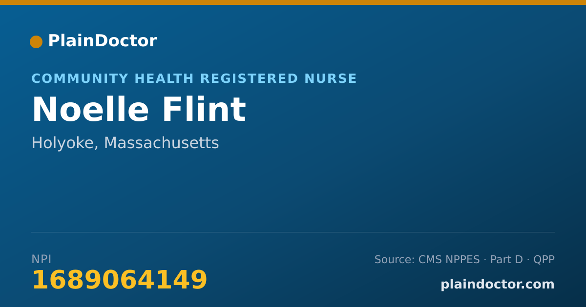Shareable card for Noelle Flint - Community Health Registered Nurse, Holyoke, MA