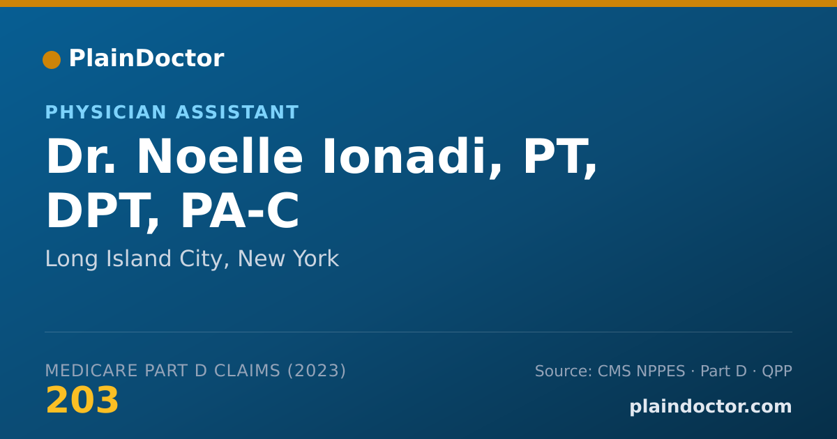 Shareable card for Noelle Ionadi, PT, DPT, PA-C - Physician Assistant, Long Island City, NY