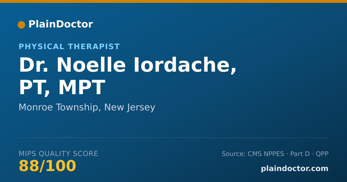 Shareable card for Noelle Iordache, PT, MPT - Physical Therapist, Monroe Township, NJ