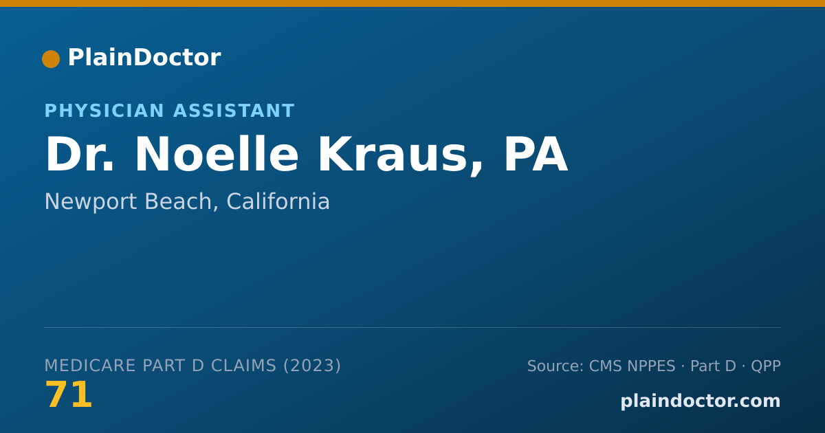 Shareable card for Noelle Kraus, PA - Physician Assistant, Newport Beach, CA