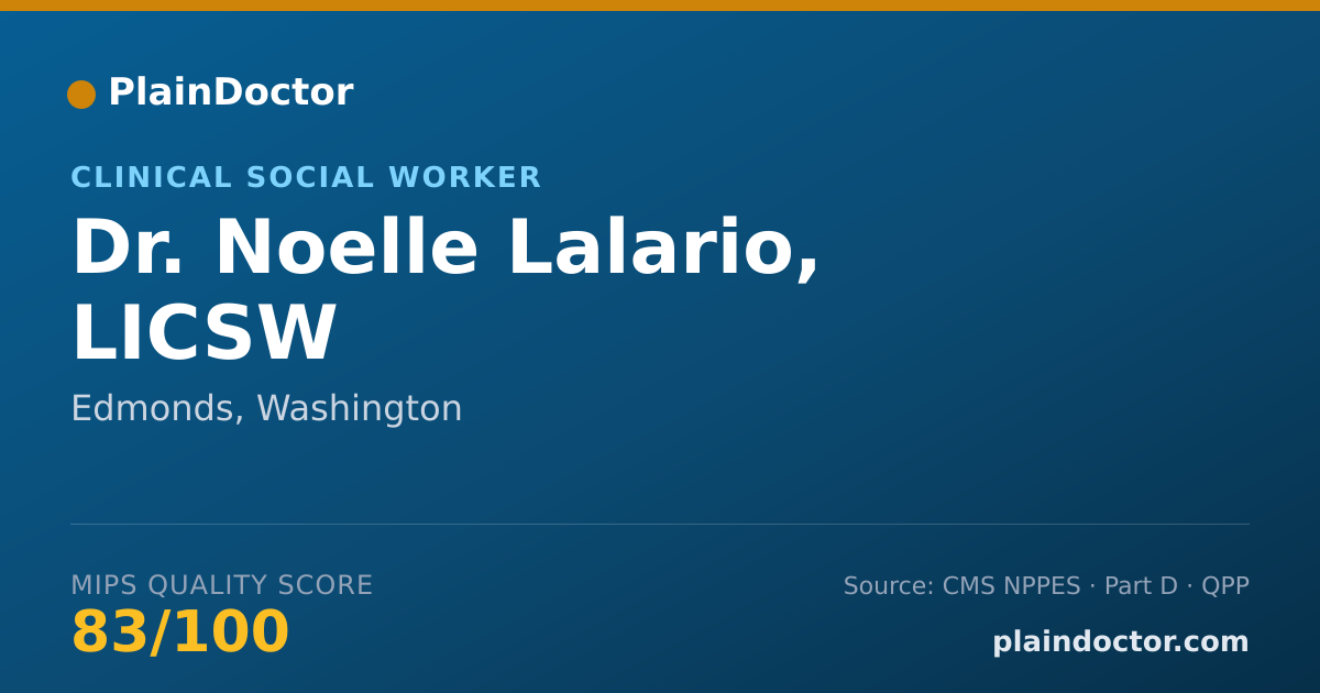 Shareable card for Noelle Lalario, LICSW - Clinical Social Worker, Edmonds, WA