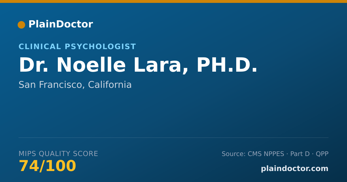 Shareable card for Noelle Lara, PH.D. - Clinical Psychologist, San Francisco, CA