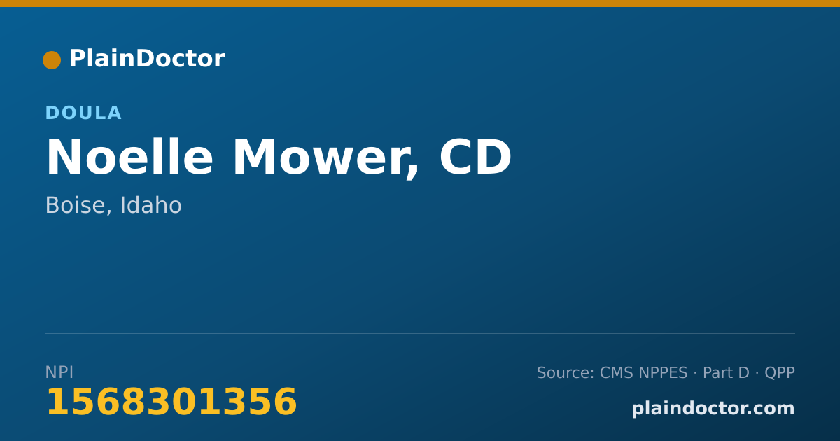 Shareable card for Noelle Mower, CD - Doula, Boise, ID