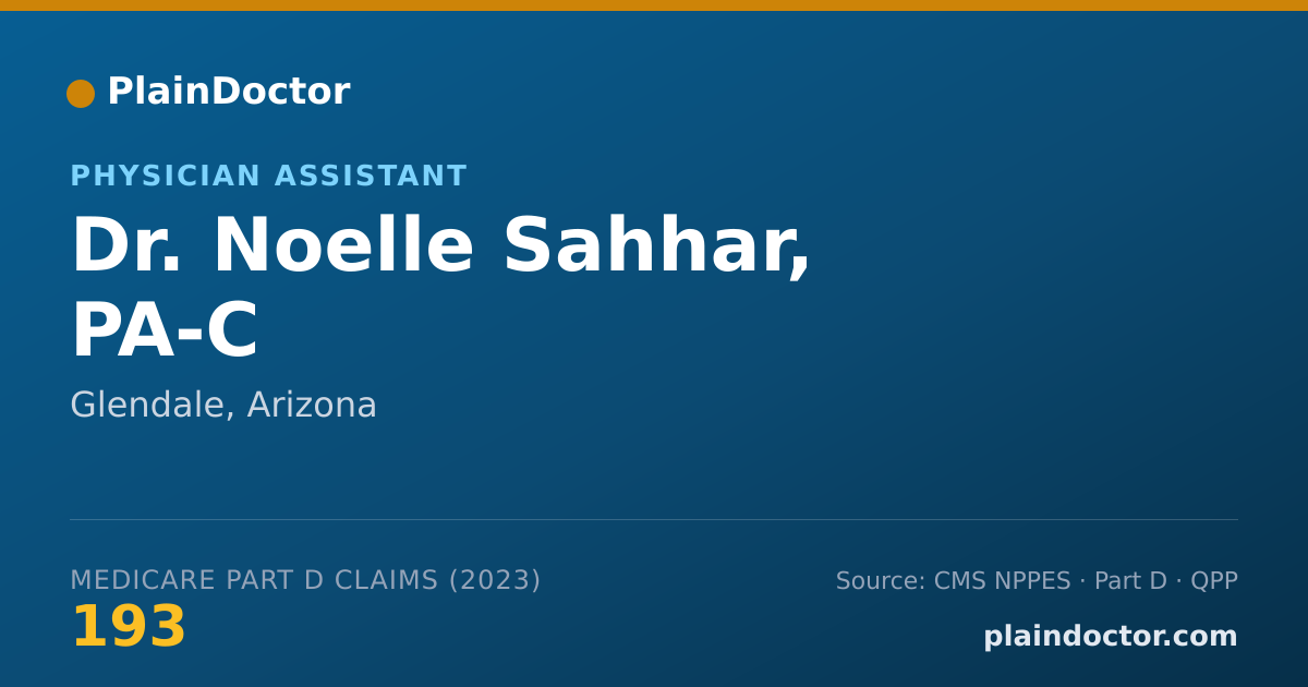 Shareable card for Noelle Sahhar, PA-C - Physician Assistant, Glendale, AZ