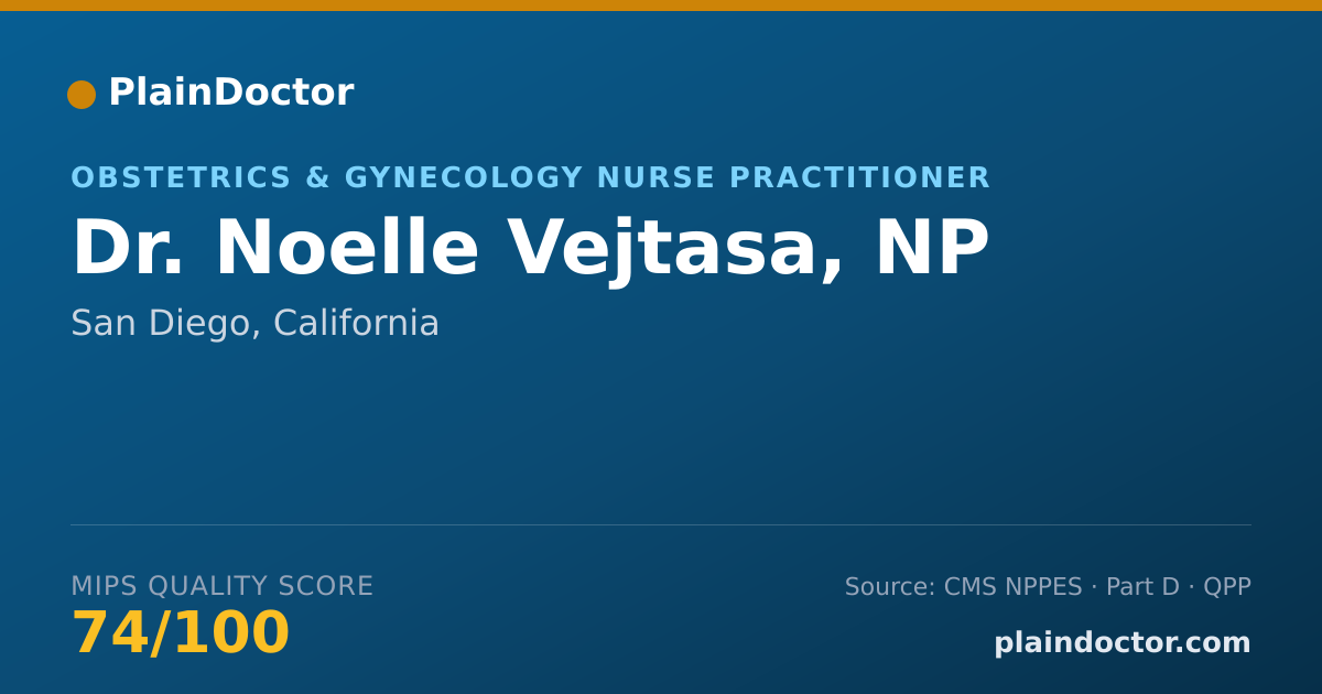 Shareable card for Noelle Vejtasa, NP - Obstetrics & Gynecology Nurse Practitioner, San Diego, CA