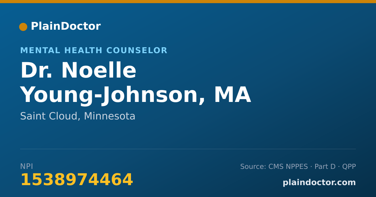 Shareable card for Noelle Young-Johnson, MA - Mental Health Counselor, Saint Cloud, MN