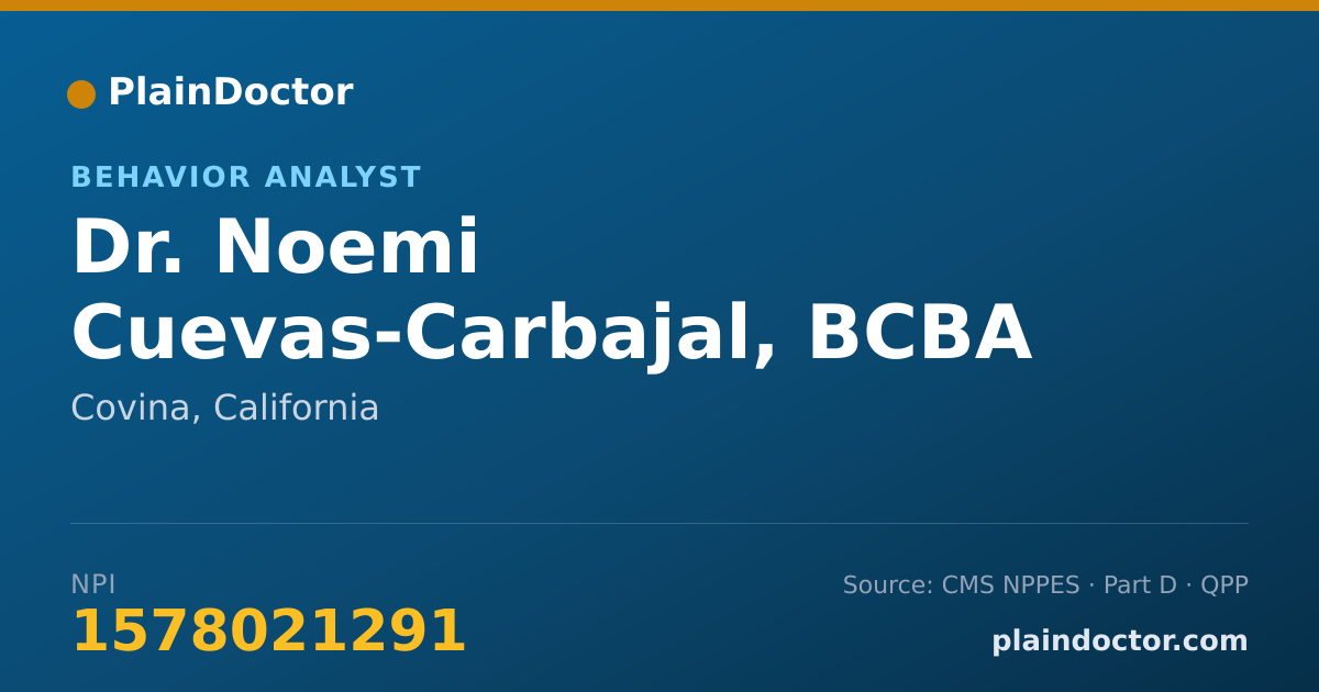 Shareable card for Noemi Cuevas-Carbajal, BCBA - Behavior Analyst, Covina, CA