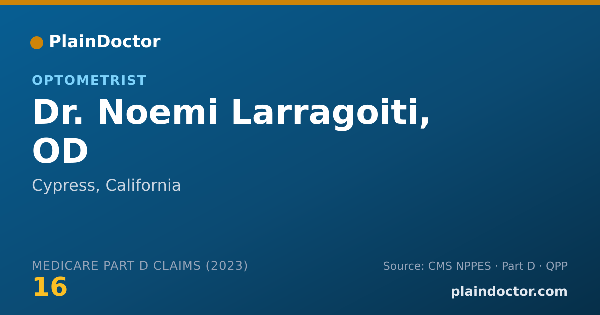 Shareable card for Noemi Larragoiti, OD - Optometrist, Cypress, CA