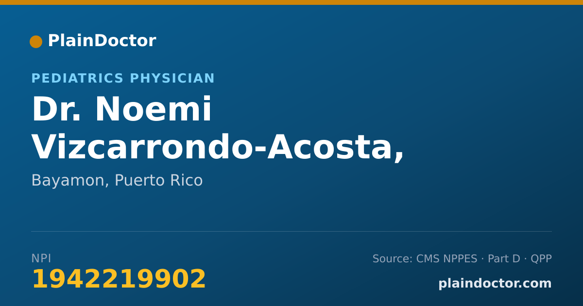 Shareable card for Noemi Vizcarrondo-Acosta, M.D. - Pediatrics Physician, Bayamon, PR