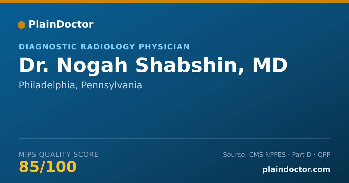 Shareable card for Nogah Shabshin, MD - Diagnostic Radiology Physician, Philadelphia, PA