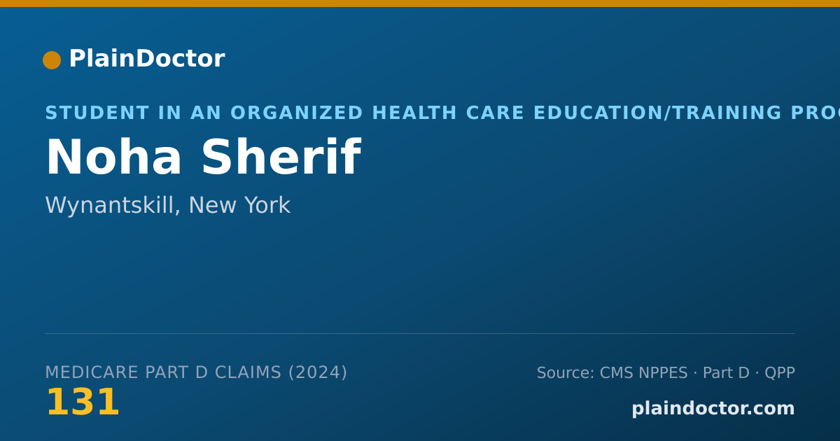 Shareable card for Noha Sherif - Student in an Organized Health Care Education/Training Program, Wynantskill, NY