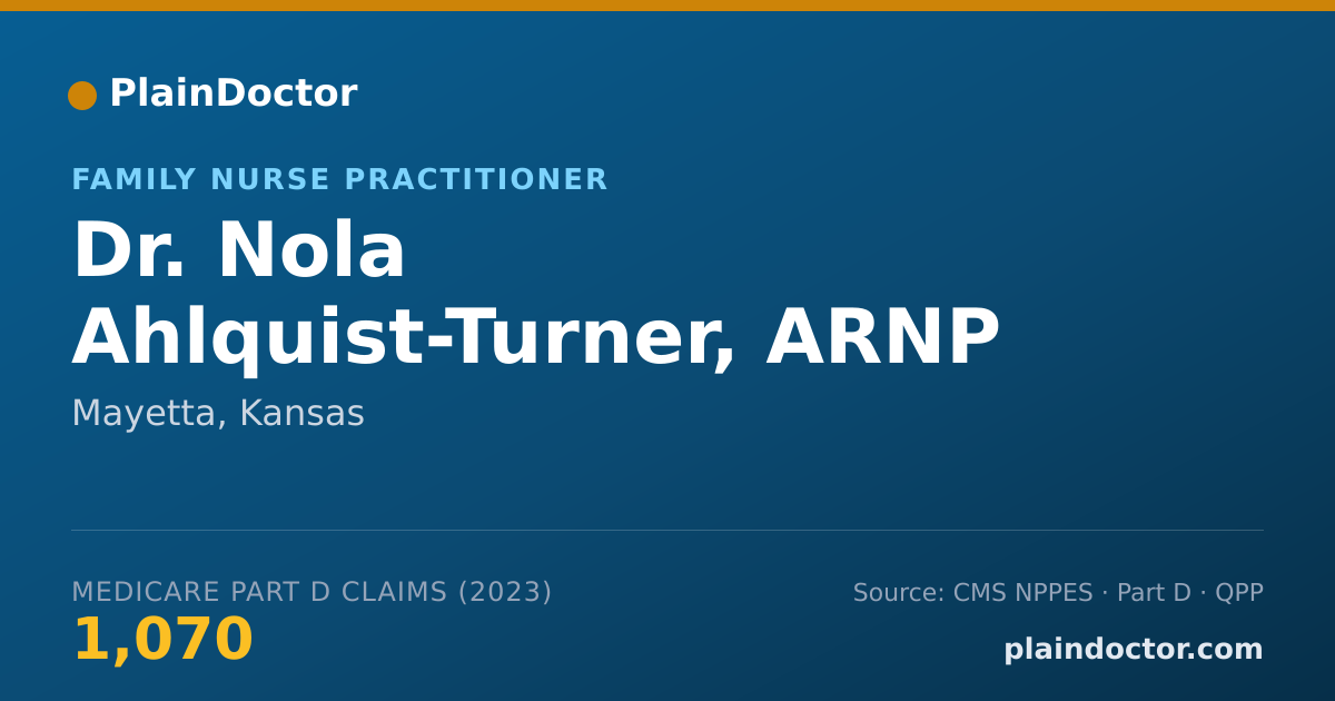 Shareable card for Nola Ahlquist-Turner, ARNP - Family Nurse Practitioner, Mayetta, KS