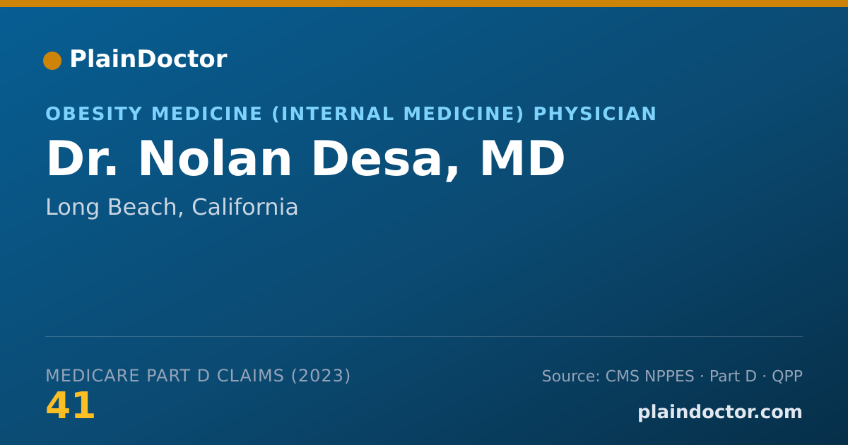 Shareable card for Nolan Desa, MD - Obesity Medicine (Internal Medicine) Physician, Long Beach, CA