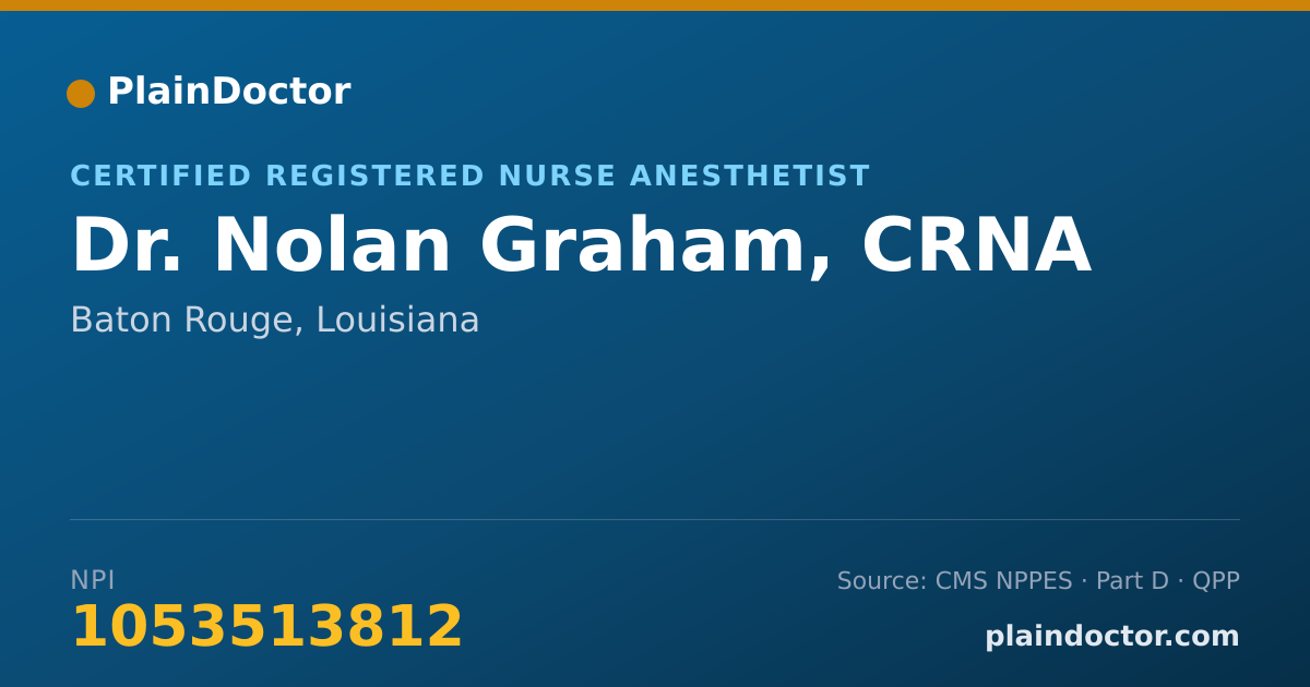 Shareable card for Nolan Graham, CRNA - Certified Registered Nurse Anesthetist, Baton Rouge, LA
