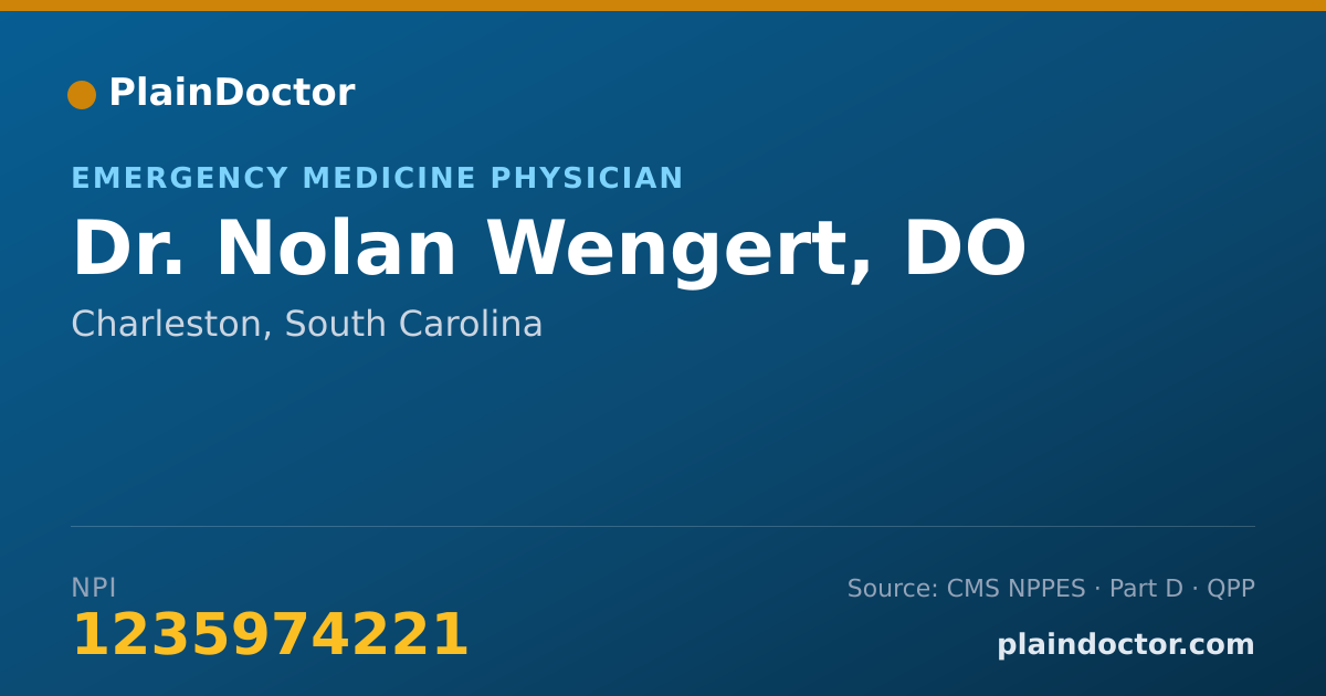 Shareable card for Nolan Wengert, DO - Emergency Medicine Physician, Charleston, SC