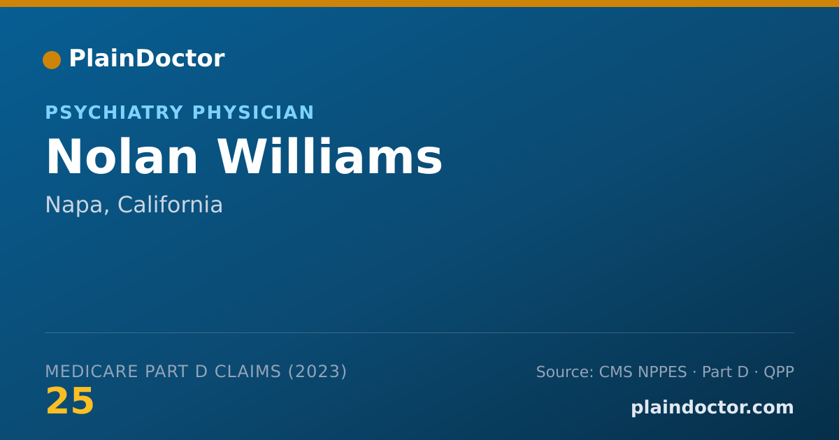 Shareable card for Nolan Williams - Psychiatry Physician, Napa, CA