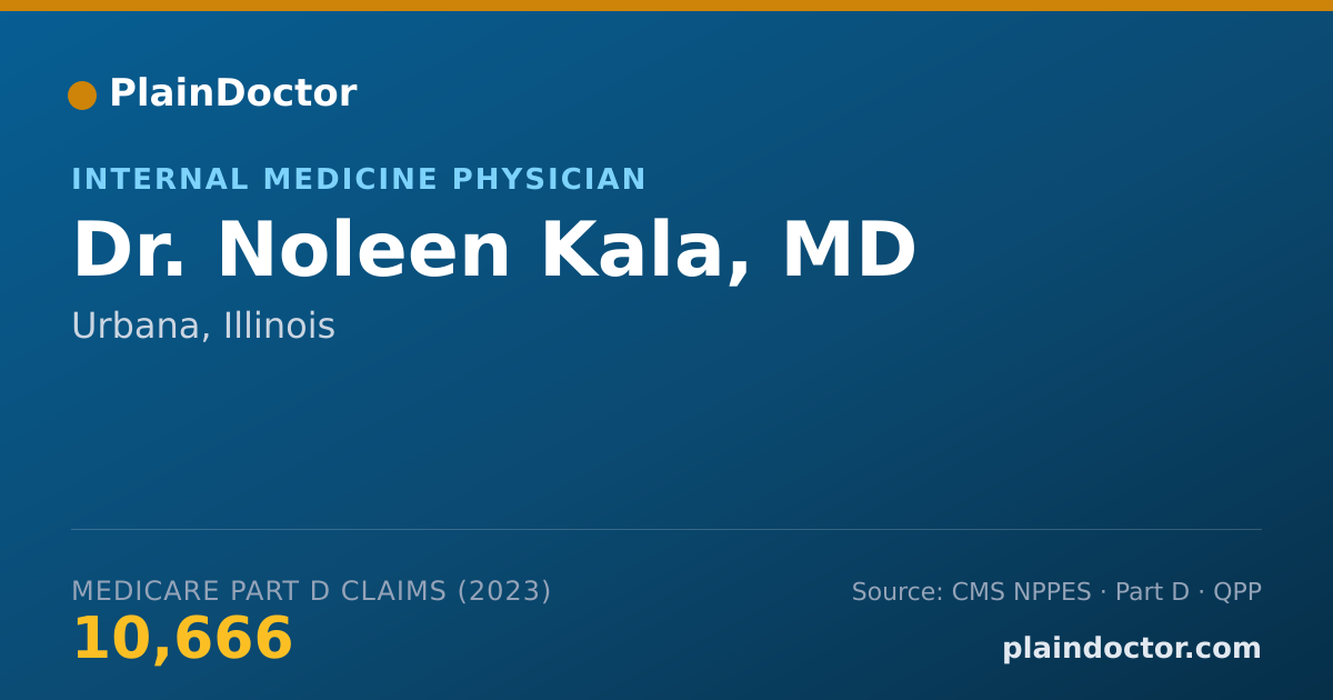 Shareable card for Noleen Kala, MD - Internal Medicine Physician, Urbana, IL