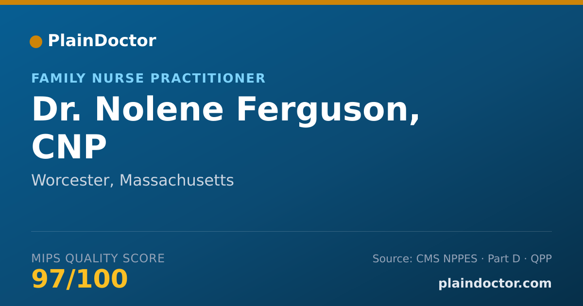 Shareable card for Nolene Ferguson, CNP - Family Nurse Practitioner, Worcester, MA