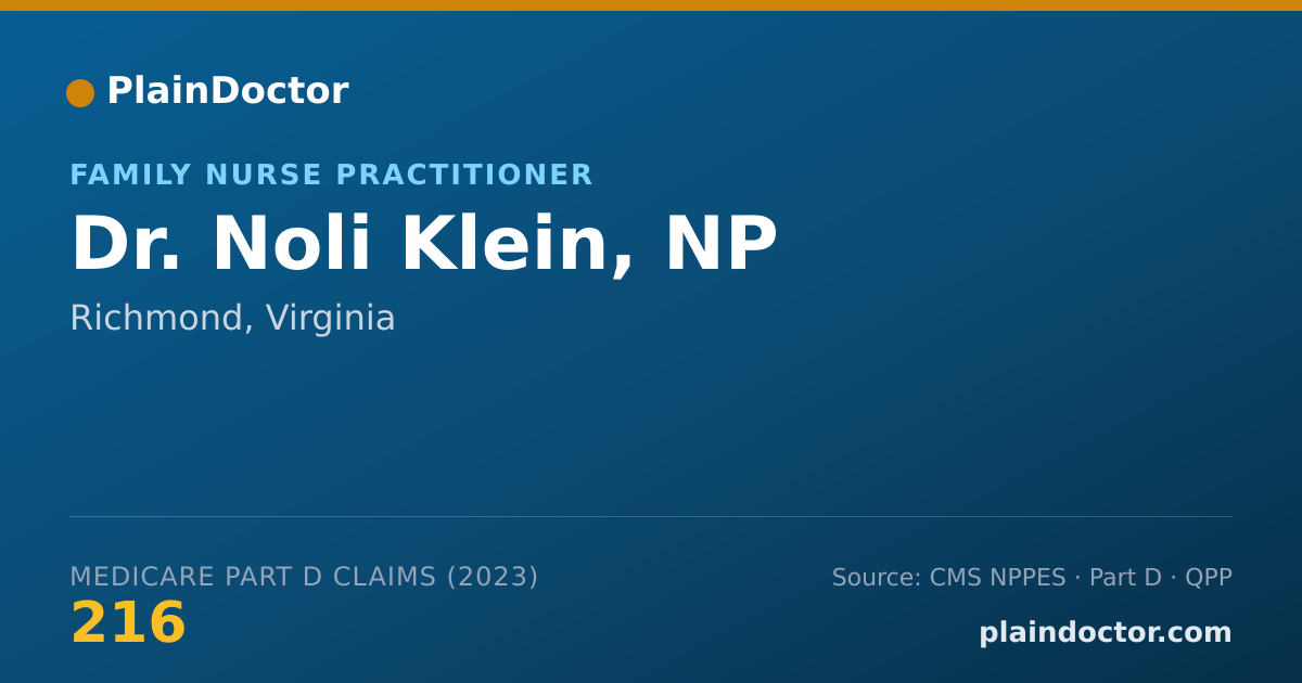 Shareable card for Noli Klein, NP - Family Nurse Practitioner, Richmond, VA
