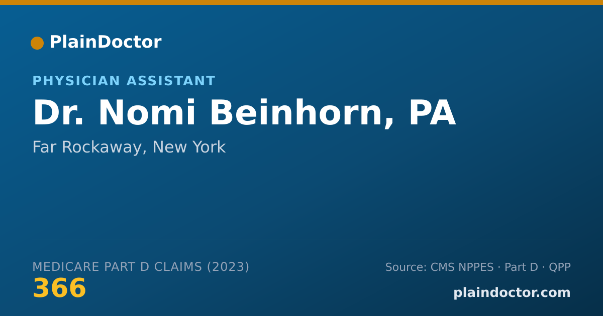 Shareable card for Nomi Beinhorn, PA - Physician Assistant, Far Rockaway, NY