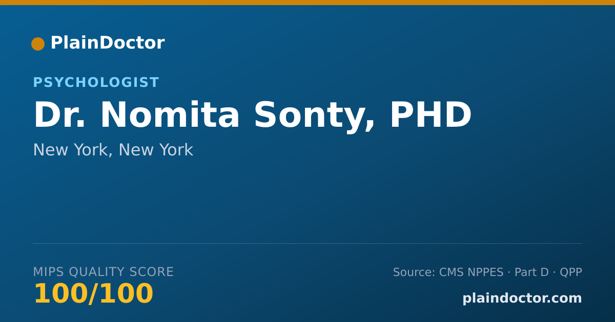 Shareable card for Nomita Sonty, PHD - Psychologist, New York, NY