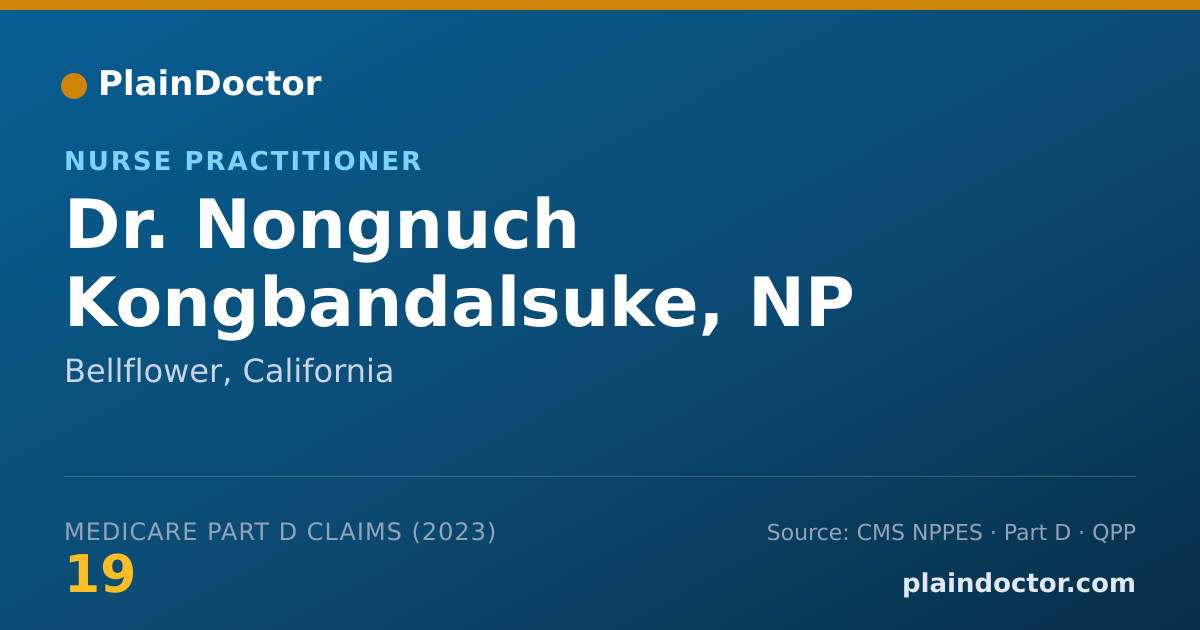 Shareable card for Nongnuch Kongbandalsuke, NP - Nurse Practitioner, Bellflower, CA