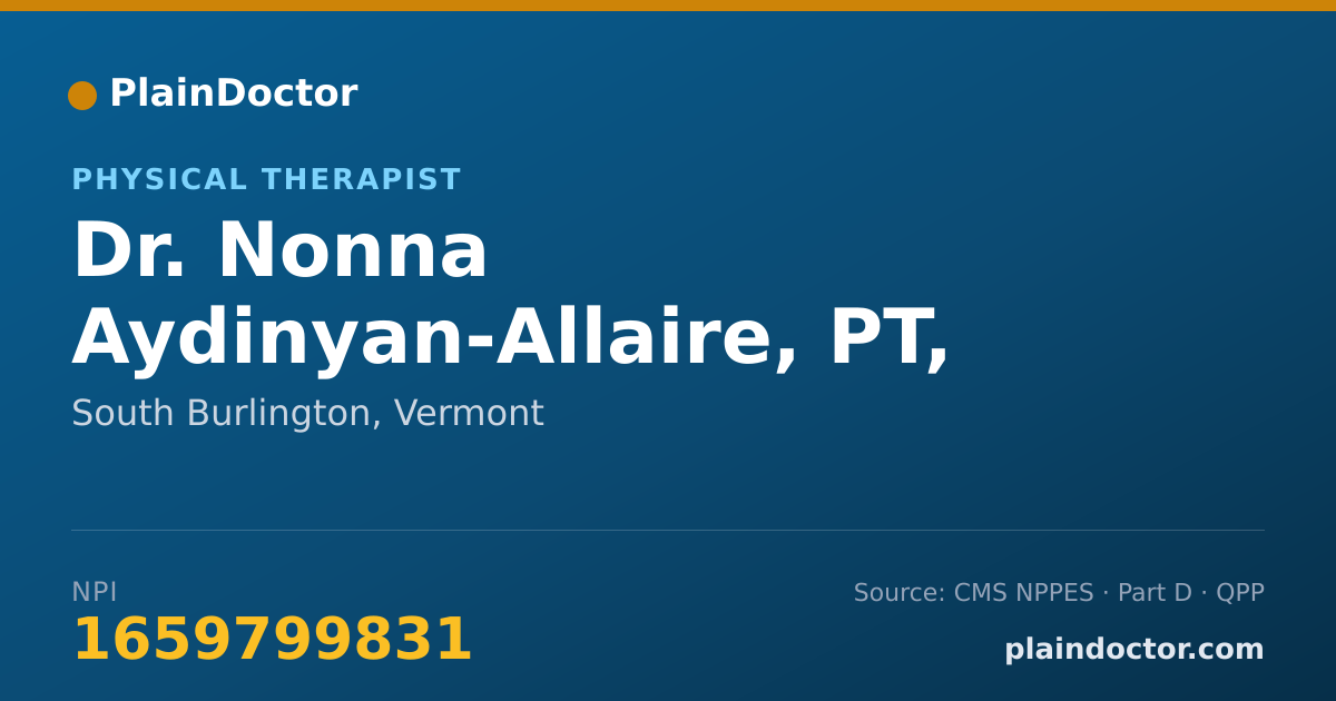 Shareable card for Nonna Aydinyan-Allaire, PT, DPT - Physical Therapist, South Burlington, VT