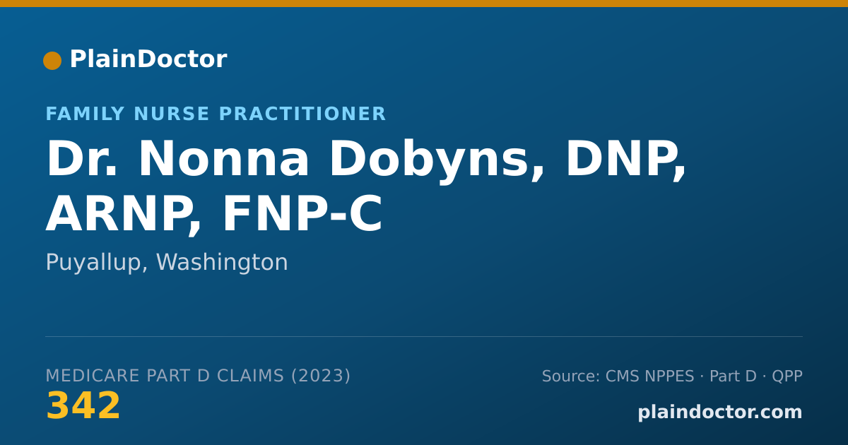 Shareable card for Nonna Dobyns, DNP, ARNP, FNP-C - Family Nurse Practitioner, Puyallup, WA