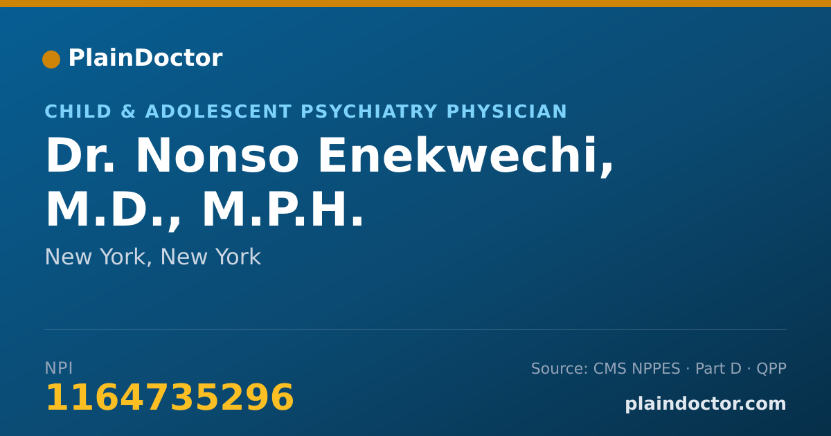 Shareable card for Nonso Enekwechi, M.D., M.P.H. - Child & Adolescent Psychiatry Physician, New York, NY