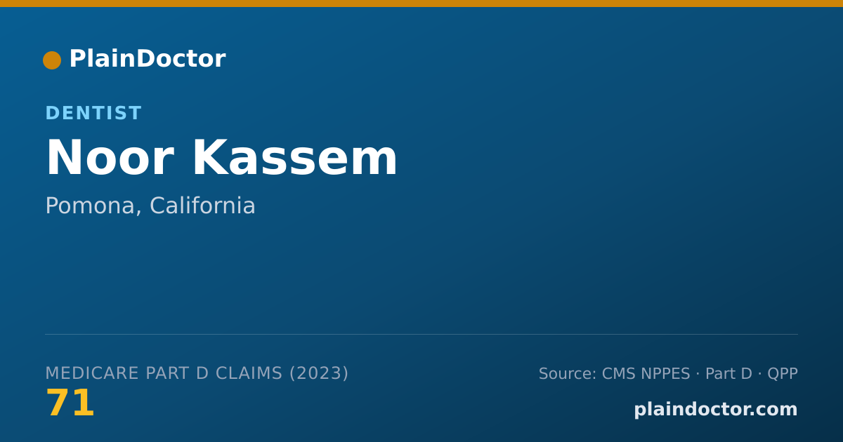 Shareable card for Noor Kassem - Dentist, Pomona, CA