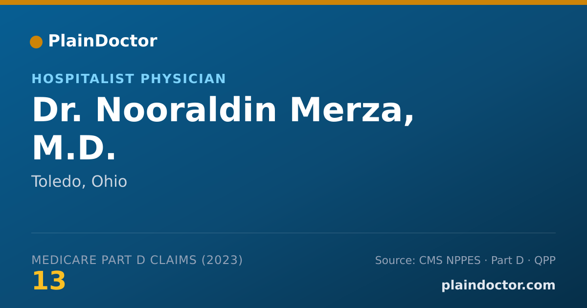 Shareable card for Nooraldin Merza, M.D. - Hospitalist Physician, Toledo, OH