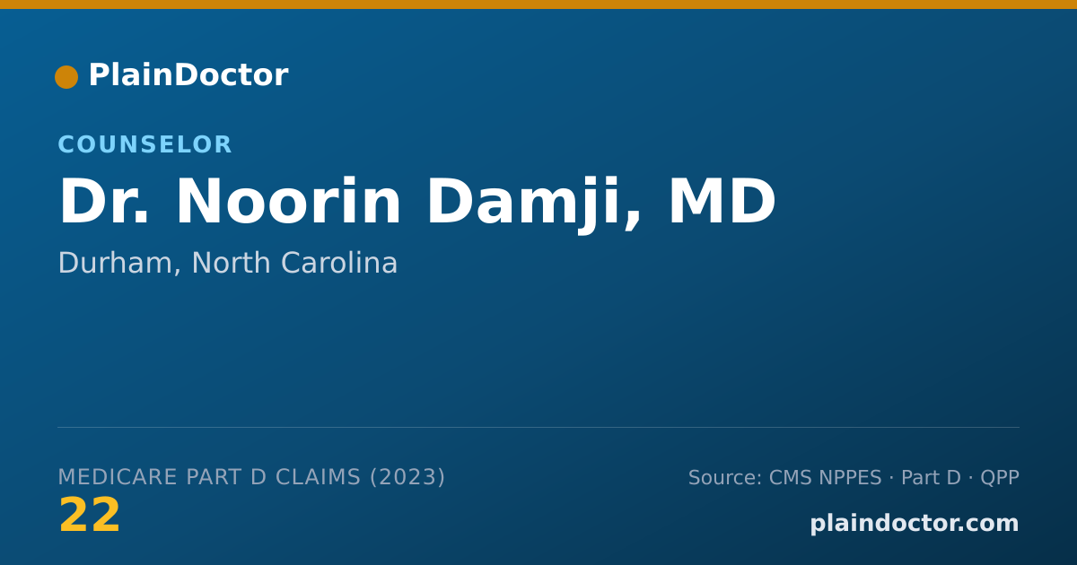 Shareable card for Noorin Damji, MD - Counselor, Durham, NC