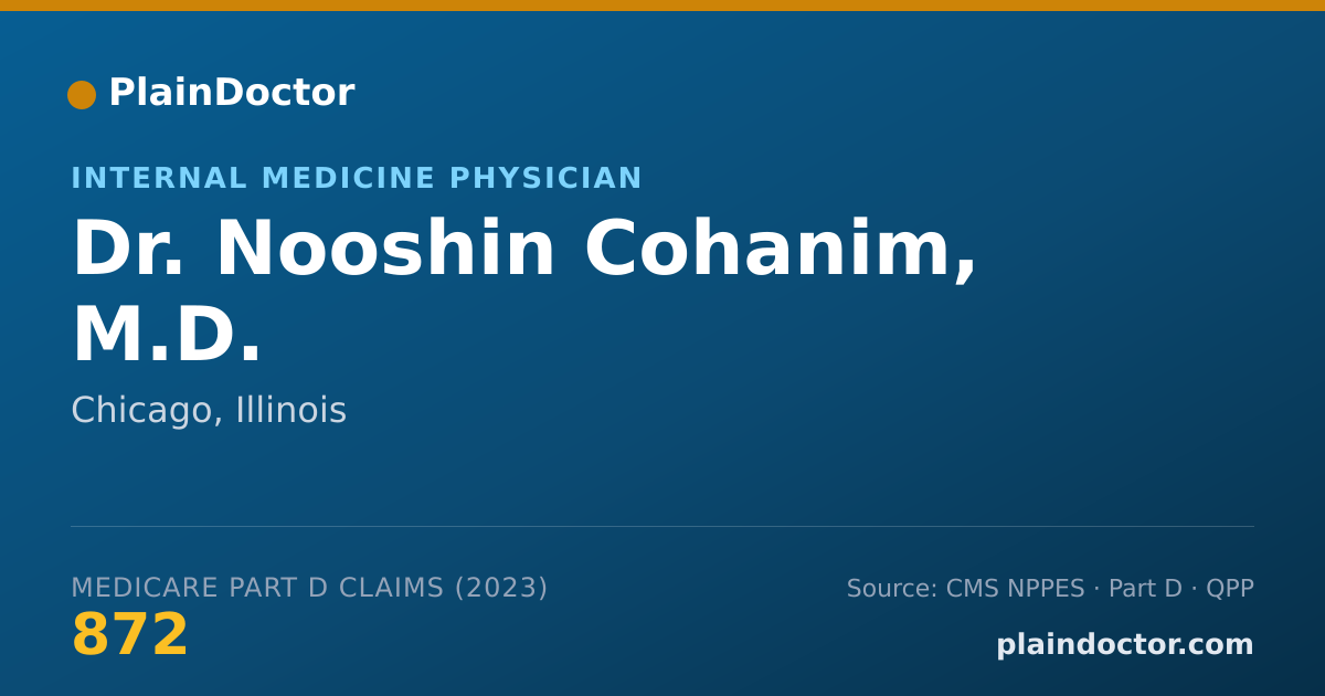Shareable card for Nooshin Cohanim, M.D. - Internal Medicine Physician, Chicago, IL